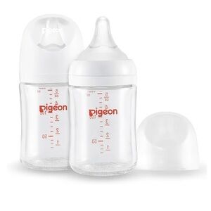 Pigeon Glass Nursing Bottle Wide Neck - 5.4 Oz (Pack of 2)